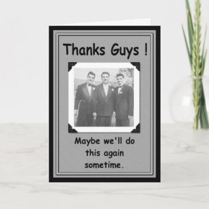 Thanks Guys Wedding Thanks - FUNNY Letterpress Thank You Card