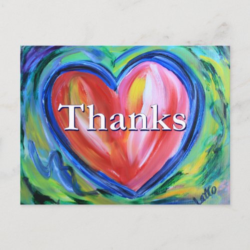 Thanks Heart Art Postcard