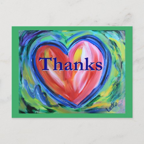 Thanks Heart Art Postcard
