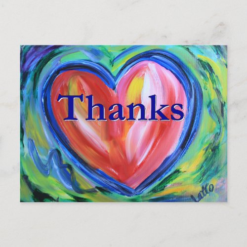 Thanks Heart Art Postcard