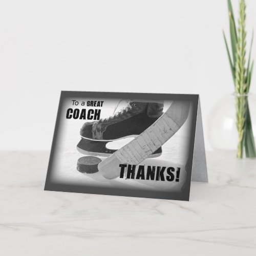 Thanks Hockey Coach Thank You Card