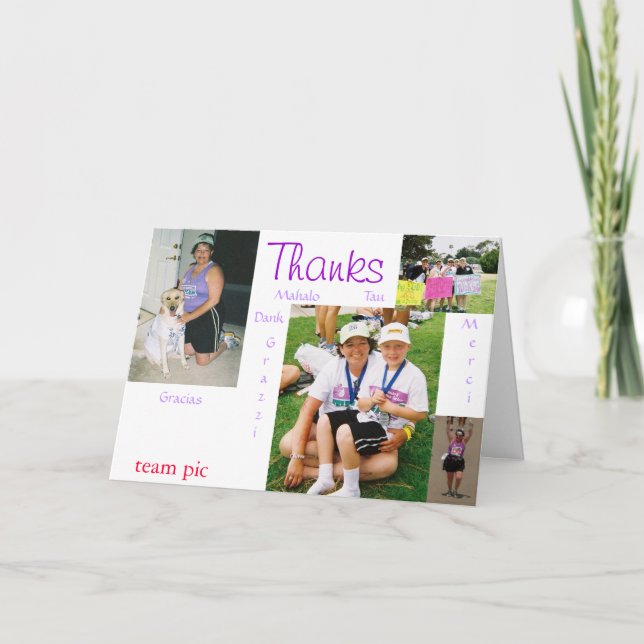 Thanks in any language letterpress thank you card (Front)