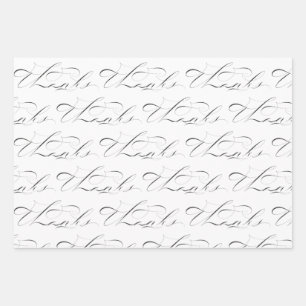 Thanks in Original Calligraphy Wrapping Paper