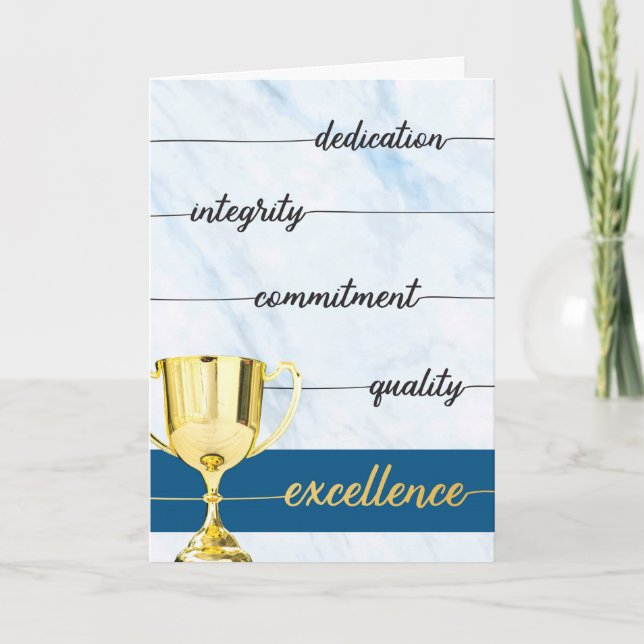 Thanks - Integrity, Commitment, Excellence Thank You Card (Front)