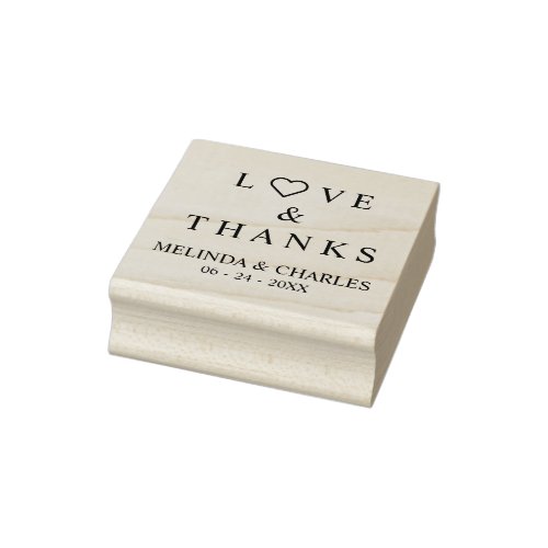 Thanks  Love Quote with heart for Wedding Rubber Stamp