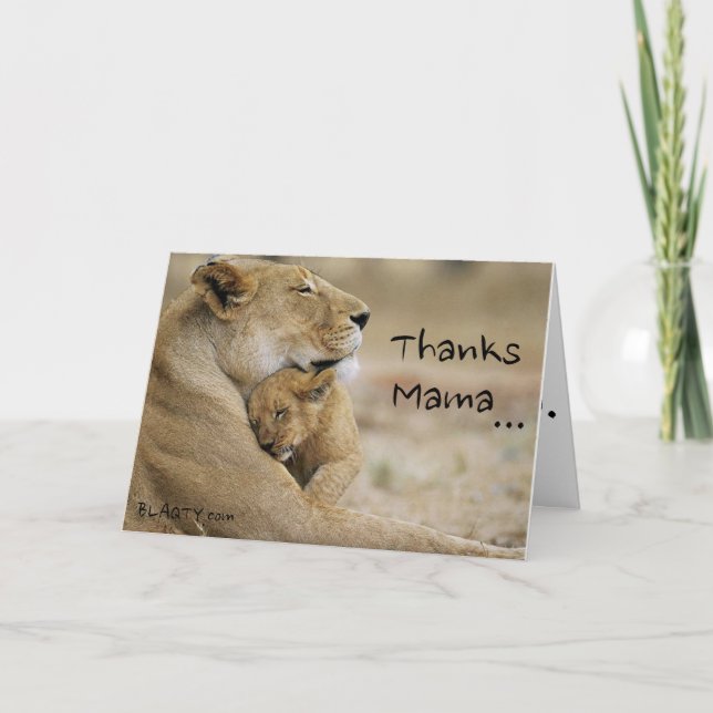 Thanks mama letterpress thank you card (Front)