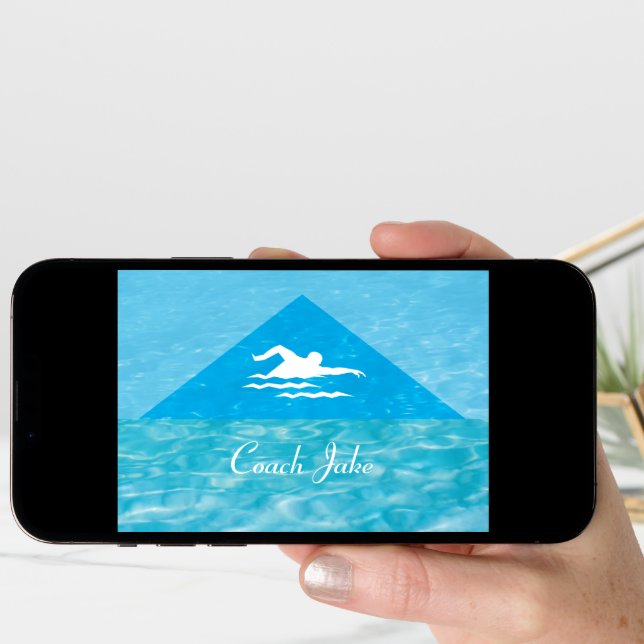 Thanks Mens Swim Coach Swimmer Custom Name Card (Front Digital)