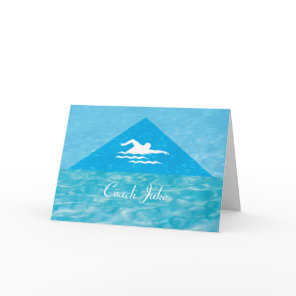 Thanks Mens Swim Coach Swimmer Custom Name Card