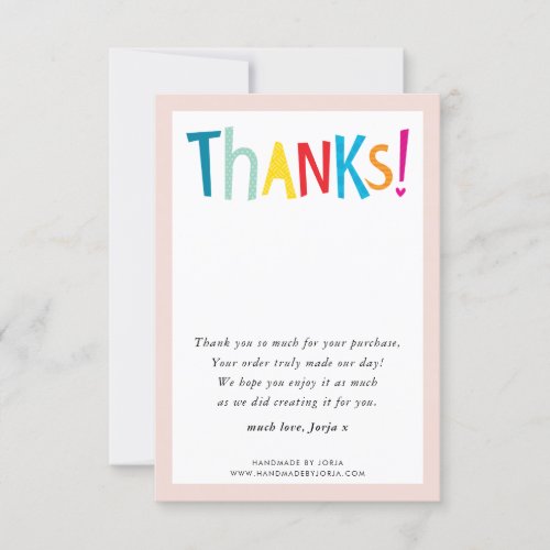 THANKS modern bright fun colorful typography Thank You Card