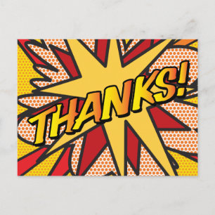 THANKS Modern Fun Personalized Speech Bubble Announcement Postcard