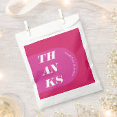  Thanks Modern Minimal Bright Pink Retro Arch Favor Bag (Clipped)