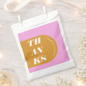  Thanks Modern Minimal Pink & Yellow Retro Arch Favor Bag (Clipped)