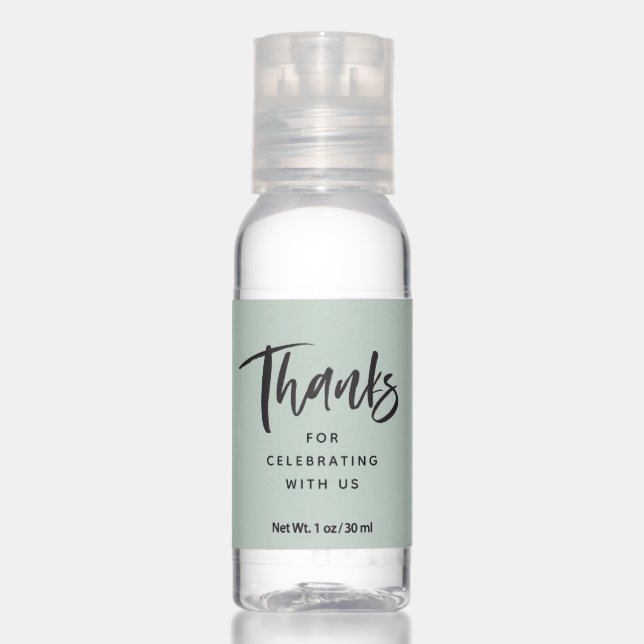 Thanks modern sage green hand sanitizer (Front)