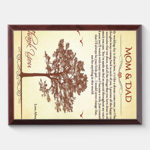 Thanks Mom and Dad Gift,Mother's/Father's Day Gift Award Plaque
