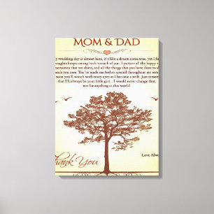 Thanks Mom and Dad Gift,Mother's/Father's Day Gift Canvas Print