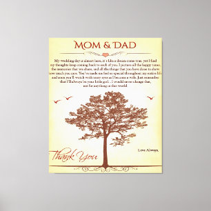 Thanks Mom and Dad Gift,Mother's/Father's Day Gift Canvas Print