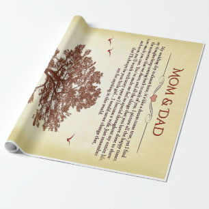 Thanks Mom and Dad Gift,Mother's/Father's Day Gift Wrapping Paper