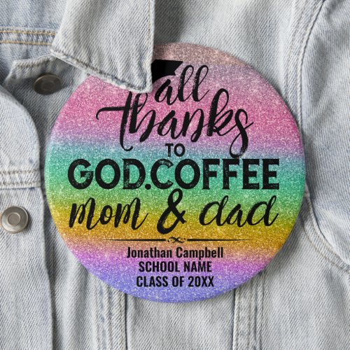 Thanks Mom And DadTypography Custom graduation Button