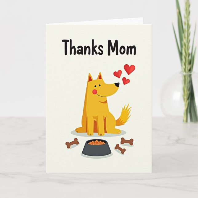 Thanks Mom Dog Art Card (Front)
