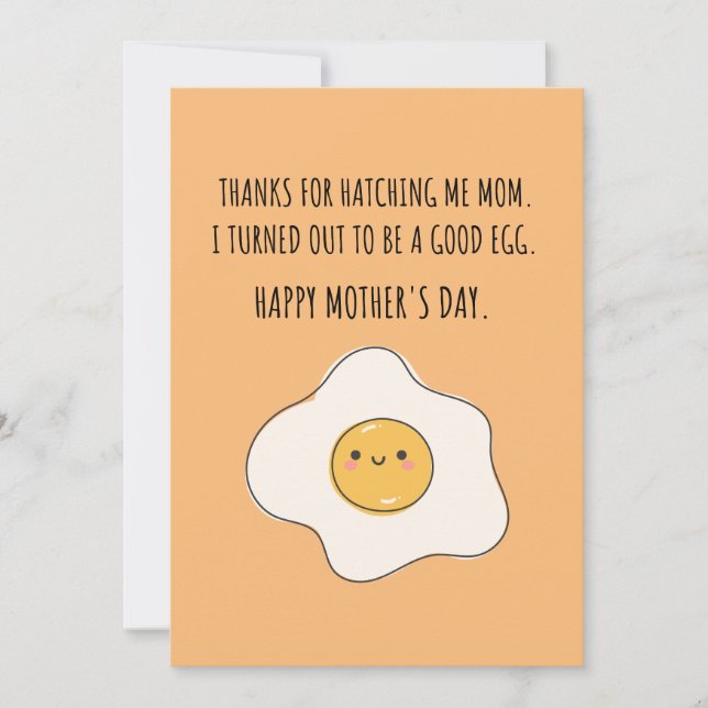 THANKS MOM I'M A GOOD EGG  HOLIDAY CARD (Front)