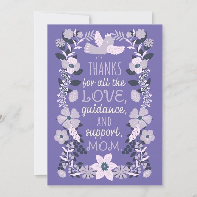 Thanks, Mom Scandinavian Folk Art Appreciation  Holiday Card (Front)