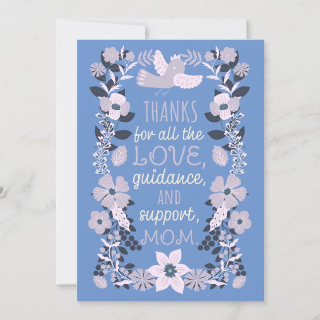 Thanks, Mom Scandinavian Folk Art Appreciation  Holiday Card (Front)