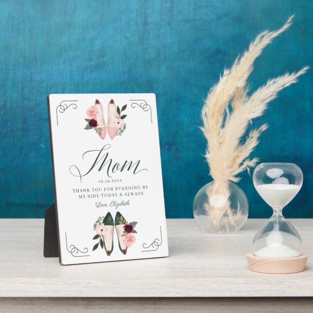 Thanks Mom Standing by My Side High Heels Wedding Plaque (Side)