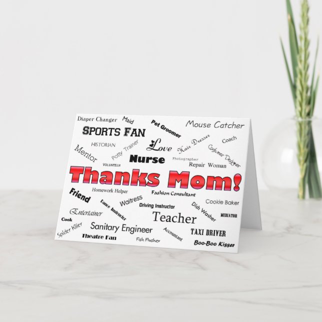 Thanks Mom! Thank You Card (Front)