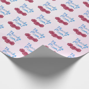 Thanks Mom with Carnation Flower for Mother’s Day Wrapping Paper