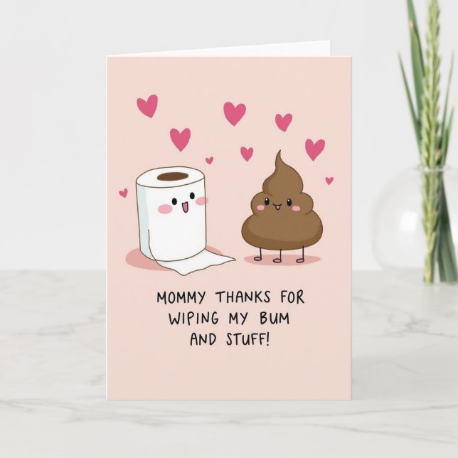 Thanks Mommy Funny Kids Card (Front)