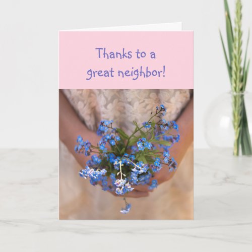 Thanks NeighborCustom Flower Garden Floral Thank You Card