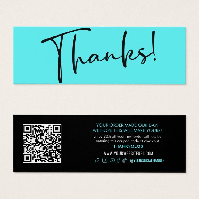 Thanks! Neon Modern Discount with QR code Insert (Front & Back)