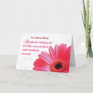 Thanks Nurse for Kindness, Pink Daisy Letterpress Thank You Card