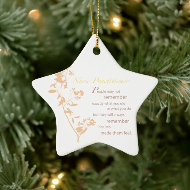 Thanks Nurse Practitioner, Brown Ceramic Ornament (Tree)