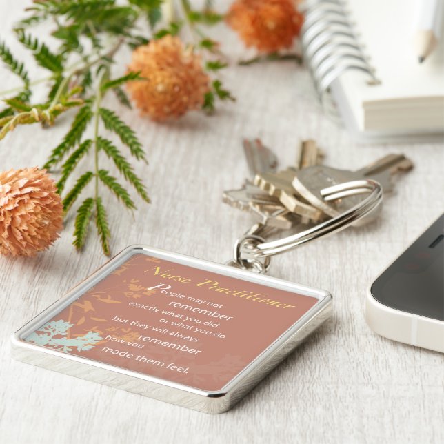 Thanks Nurse Practitioner, Brown Keychain (Side)