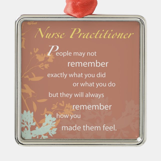 Thanks Nurse Practitioner, Brown Metal Ornament (Front)