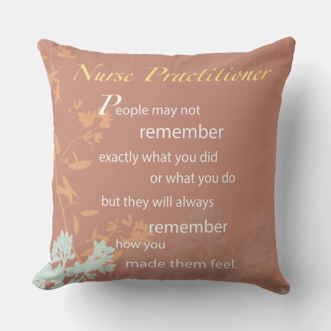 Thanks Nurse Practitioner, Brown Throw Pillow (Front)