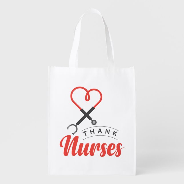 Thanks Nurses Grocery Bag (Front)