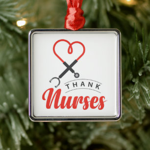 Thanks Nurses Metal Ornament