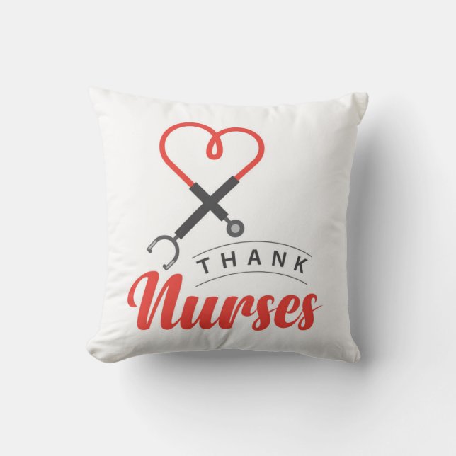 Thanks Nurses Throw Pillow (Front)