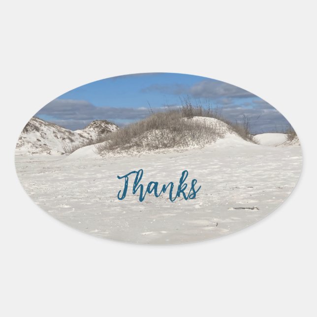 Thanks  Oval Sticker (Front)