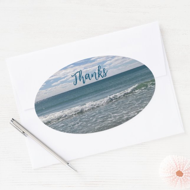 Thanks  Oval Sticker (Envelope)