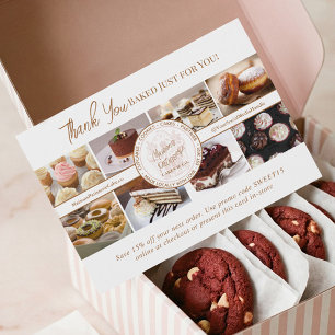 Thanks Photo Collage Bakery Business Promo Code Thank You Card