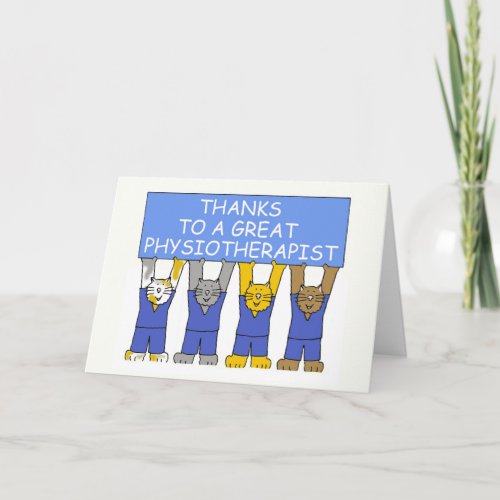 Thanks Physiotherapist Cartoon Cats Thank You Card
