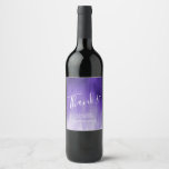 Thanks purple abstract painting wedding wine label