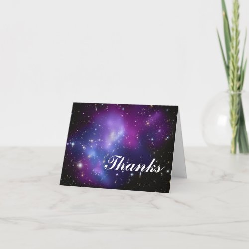 Thanks Purple Galaxy Cluster Thank You Card
