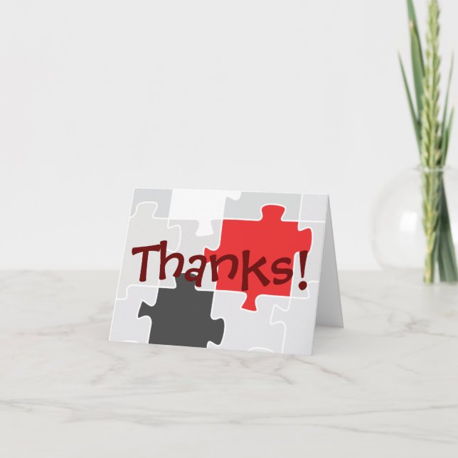 Thanks Puzzle Greeting Card (Front)