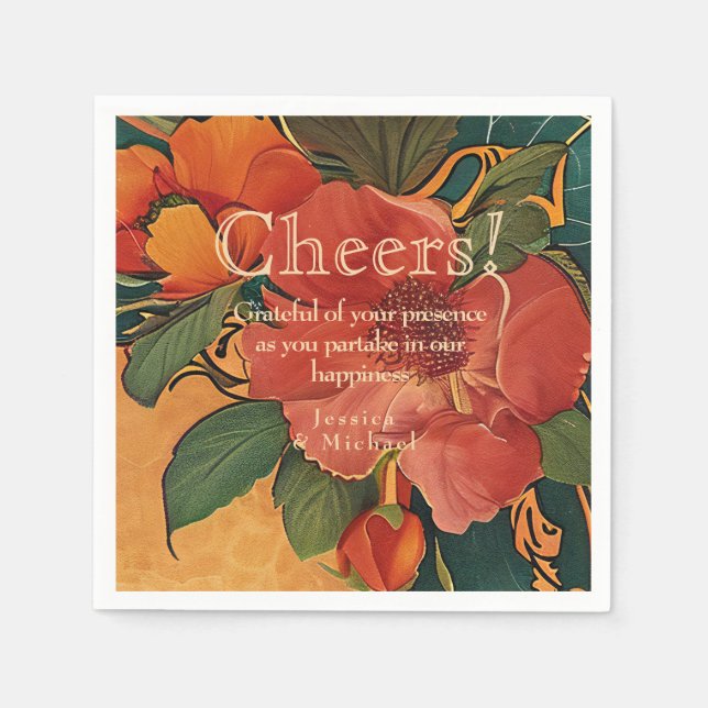 🌹 Thanks Rose Romance: Art Nouveau Splendor Napkins (Front)