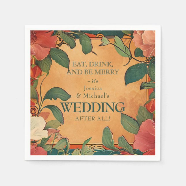 🌹 Thanks Rose Romance: Art Nouveau Splendor Napkins (Front)