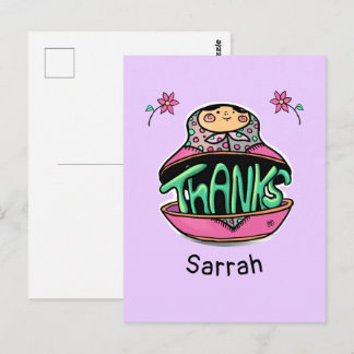 Thanks Russian Doll Template Postcard
